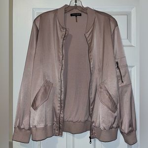 David Lerner Satin Bomber Jacket